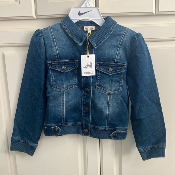 Girl’s Size 8 Finding Foxtale Blue Denim Snap Up Jacket NWT - Picture 1 of 5